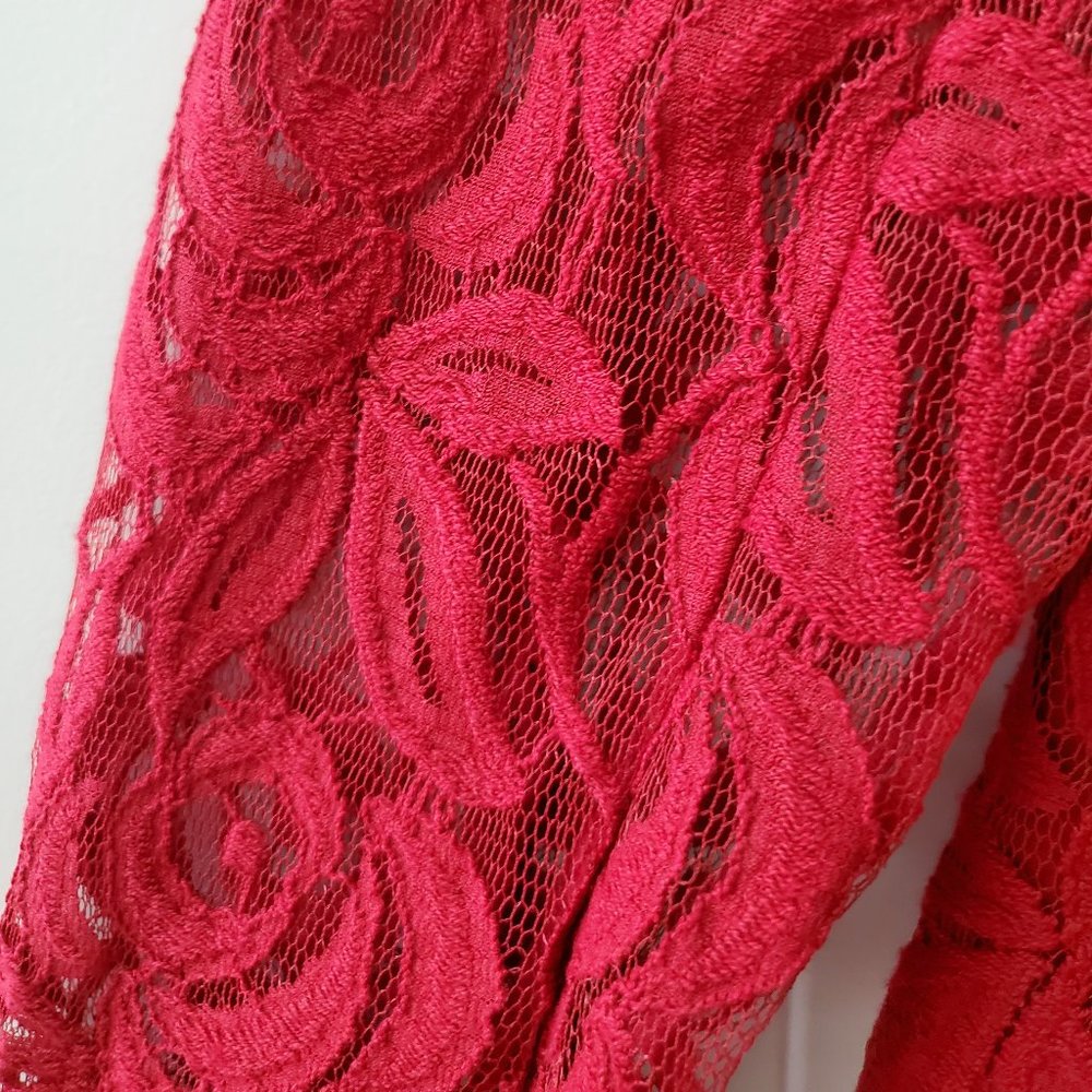 GLAMOROUS RED LACE JACKET - Picture 4 of 11